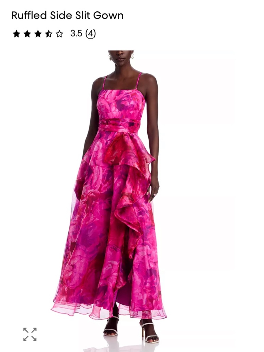 Eliza J Fuchsia Floral Ruffled Maxi Dress